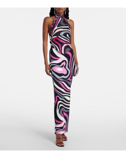 Emilio Pucci White Marmo High-Rise Maxi Skirt