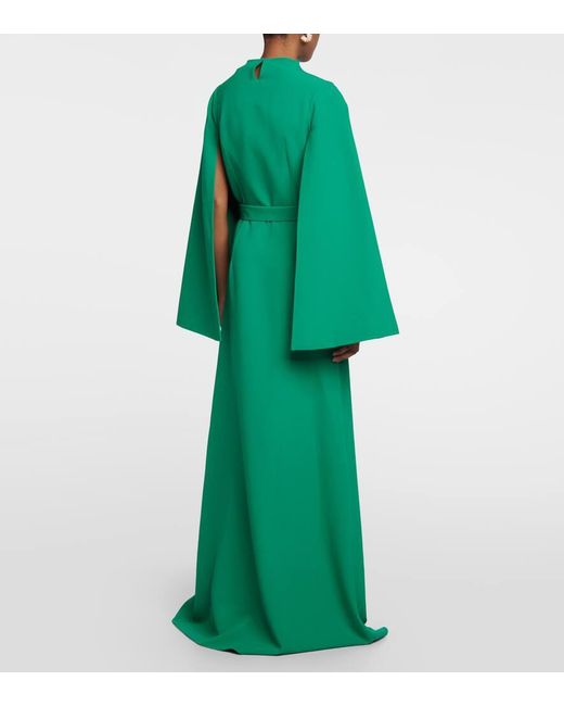 Safiyaa Green Crepe Maxi Dress