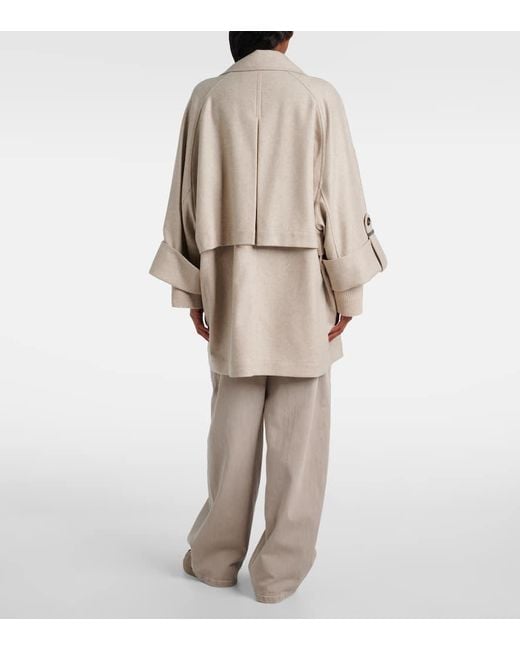 Brunello Cucinelli Natural Oversized Wool Coat