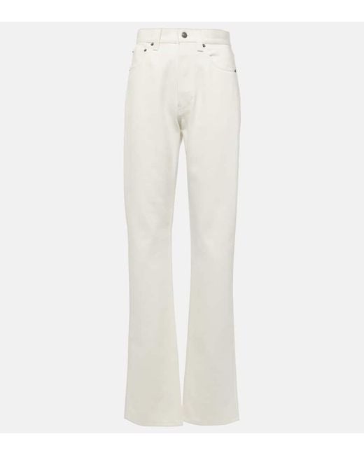 Jeans rectos de algodon y seda Loro Piana de color White