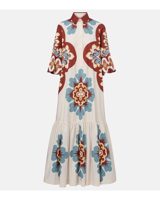 Robe Chemise Artemis Imprimee En Coton LaDoubleJ en coloris White