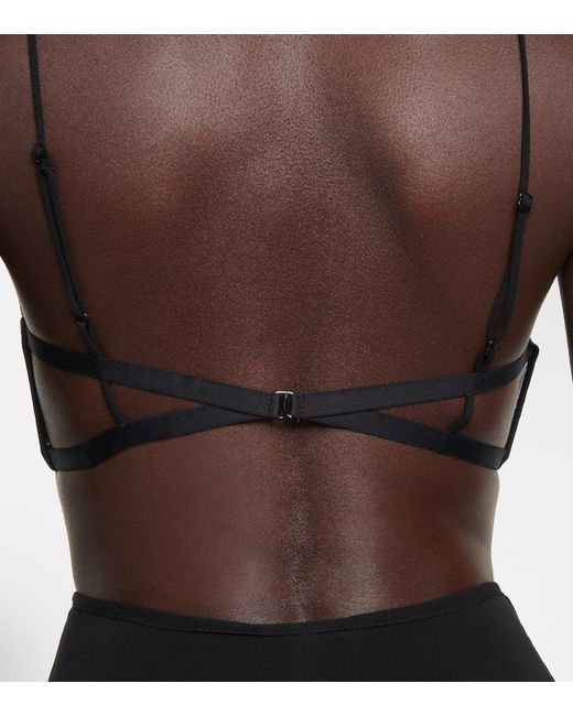 Nensi Dojaka Black Exploding Flower Tulle Bra