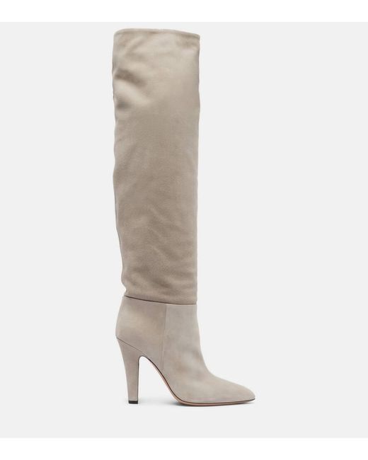 Paris Texas Natural Elsa 100 Suede Over-The-Knee Boots