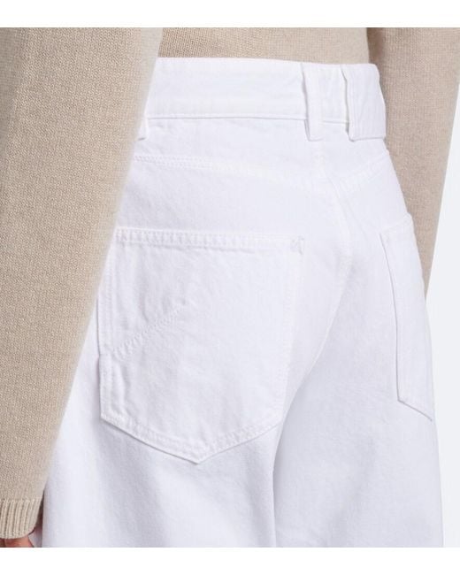 Alaïa White Barrel-Leg Jeans