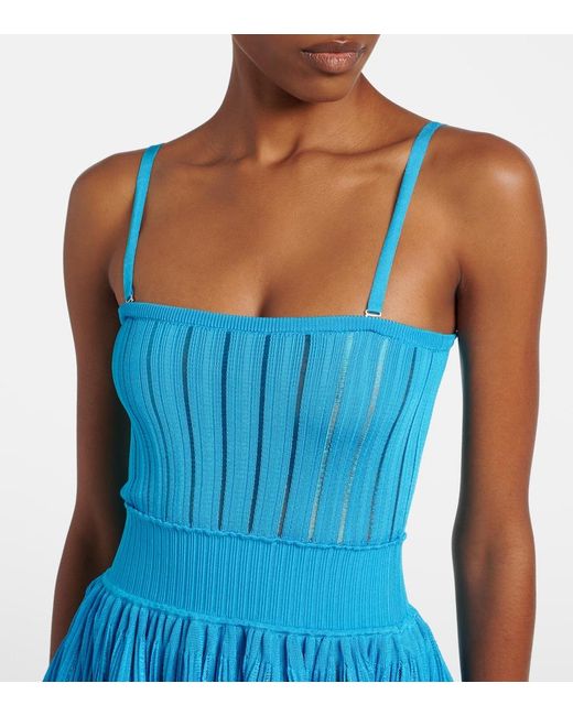 Alaïa Blue Knitted Minidress