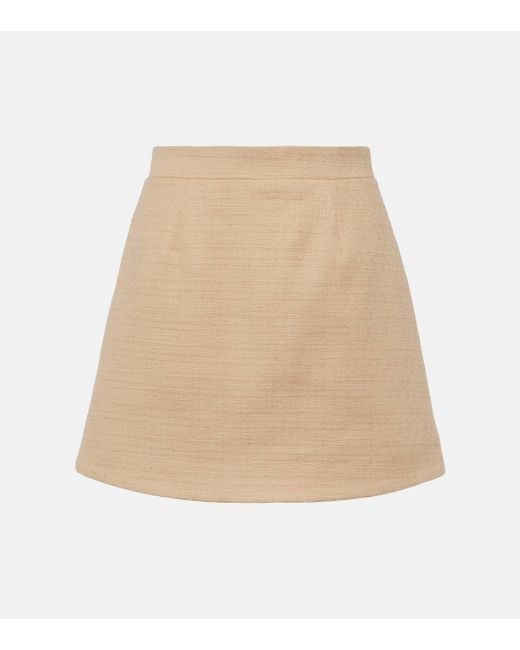 Patou Natural High-rise Cotton-blend Tweed Miniskirt