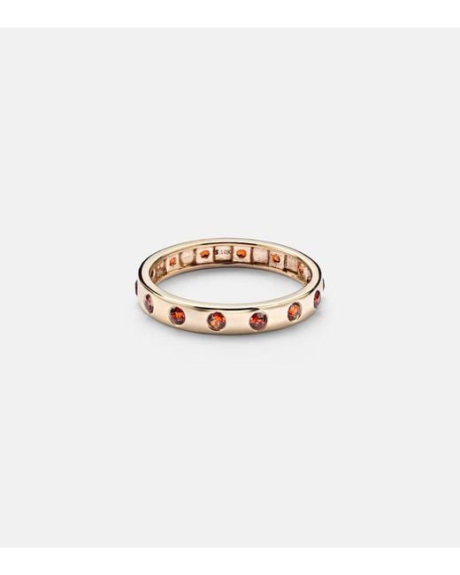 STONE AND STRAND White 10Kt Ring With Garnet