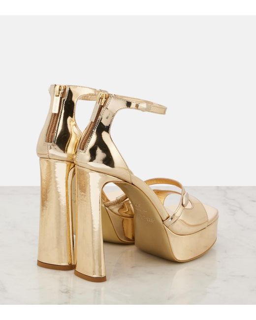 Jimmy Choo Claressa Metallic Leather Platform Sandals