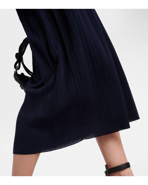 Joseph Blue Ribbed-knit Midi Skirt