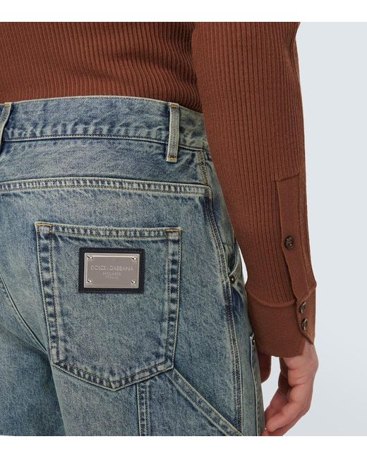 Jeans a gamba larga Carpenter di Dolce & Gabbana in Blue da Uomo