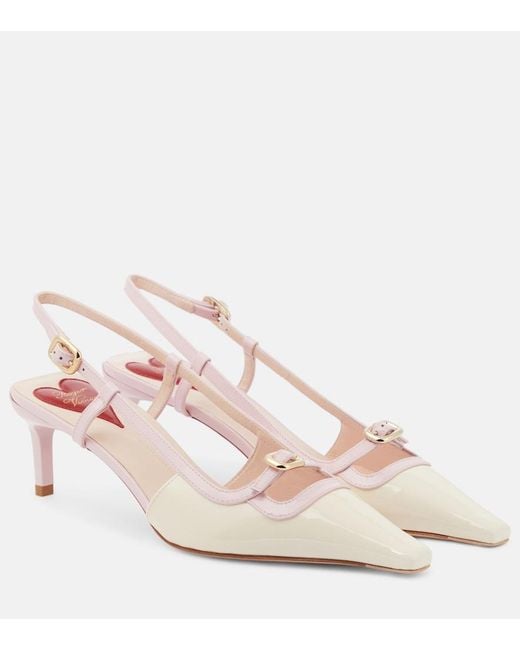 Roger Vivier Pink Viv' Canard Leather Slingback Pumps