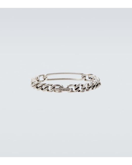 Saint Laurent White Logo Chain Bracelet for men