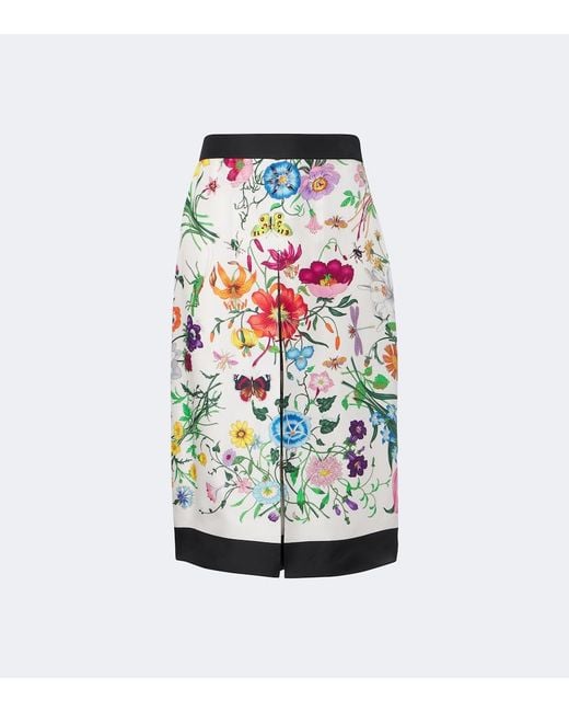 Gucci White Flora Silk Twill Culottes