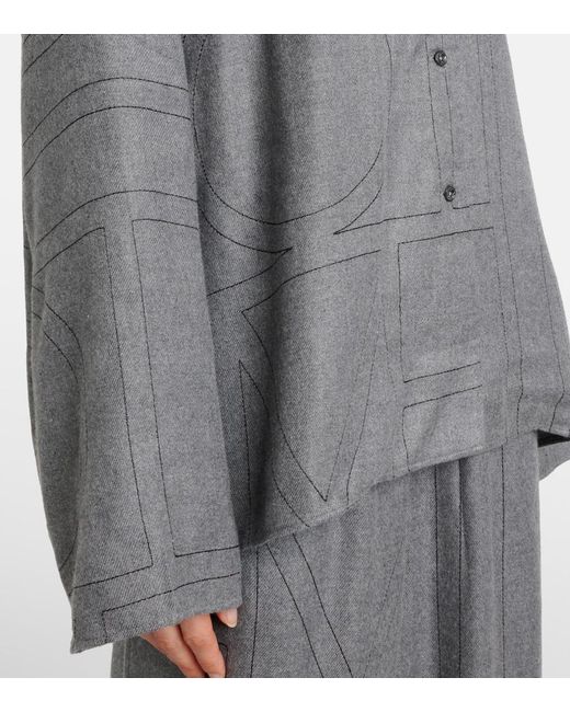 Totême Gray Shirt With Monogram