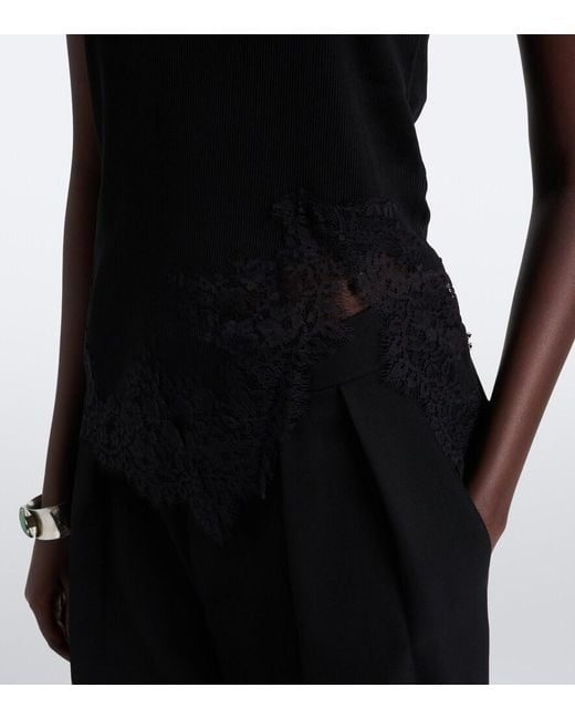 Dorothee Schumacher Black Pure Sleekness Ribbed-Knit Cotton Top