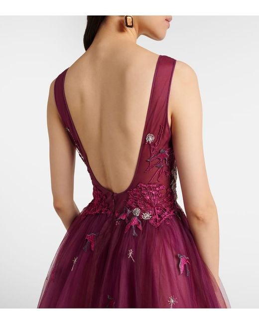 Costarellos Red Embellished Gown