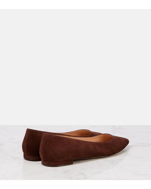 Gianvito Rossi Brown Gianvito Suede Ballet Flats