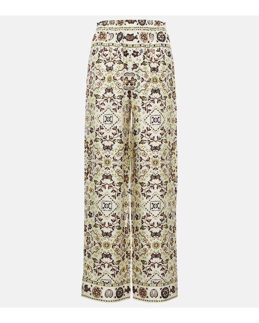 Tory Burch Natural Wide Trousers
