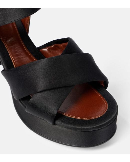 See By Chloé Black Lyna Leather Platform Sandals