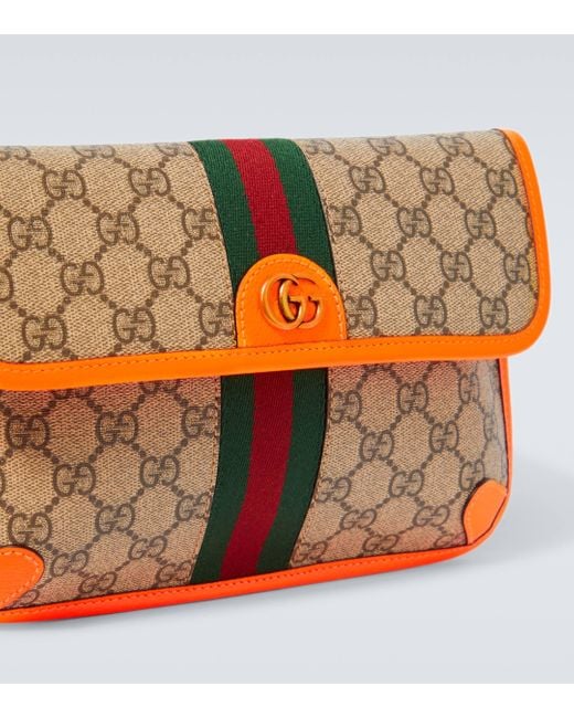 Gucci Orange Ophidia GG Small Canvas Belt Bag for men