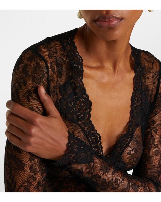 Valentino Blue Floral Sheer Lace Cardigan