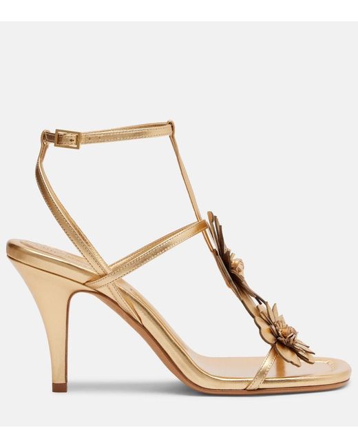 Zimmermann Belara Metallic Leather Sandals