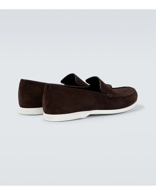 Manolo Blahnik White Monaco Suede Loafers for men
