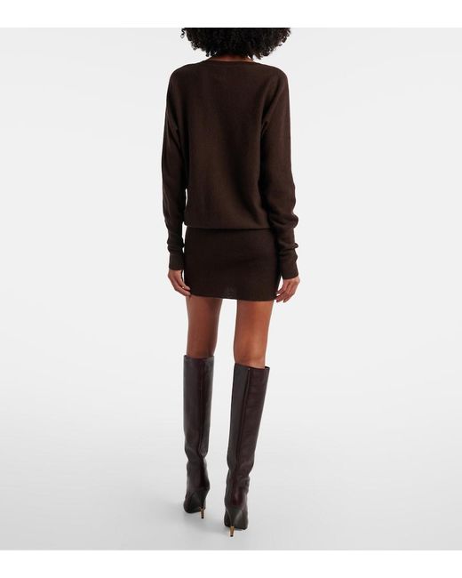 Jardin Des Orangers Brown Wool And Cashmere Sweater Dress
