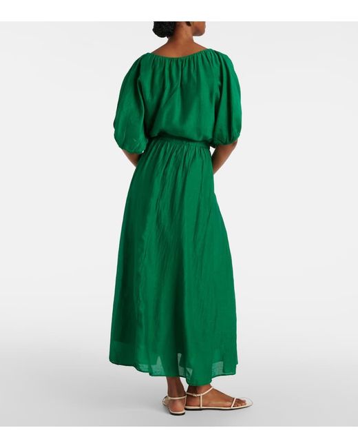 Velvet Green Mariela Cotton And Silk Maxi Skirt