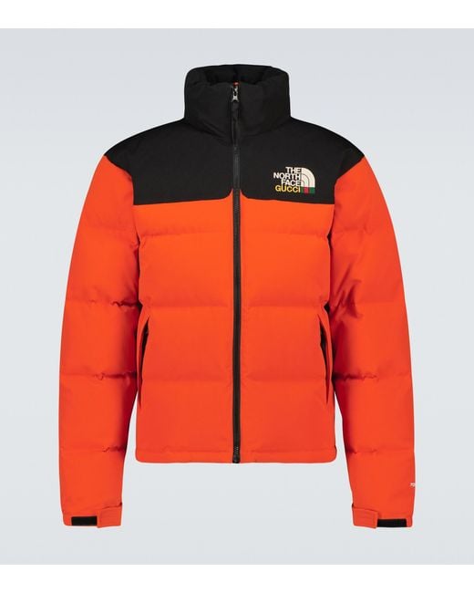 Gucci Orange The North Face X Down Jacket for men