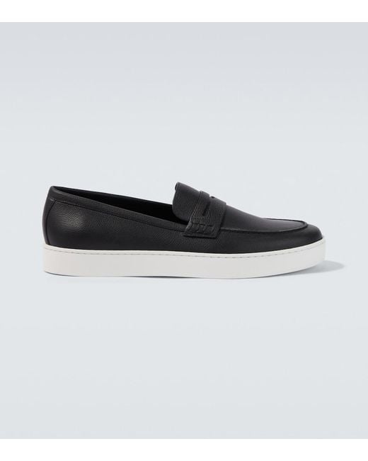 Manolo Blahnik Black Ellis Leather Loafers for men