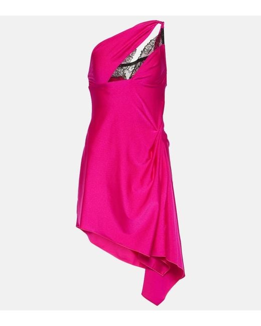 Coperni Pink Asymmetric One-Shoulder Minidress