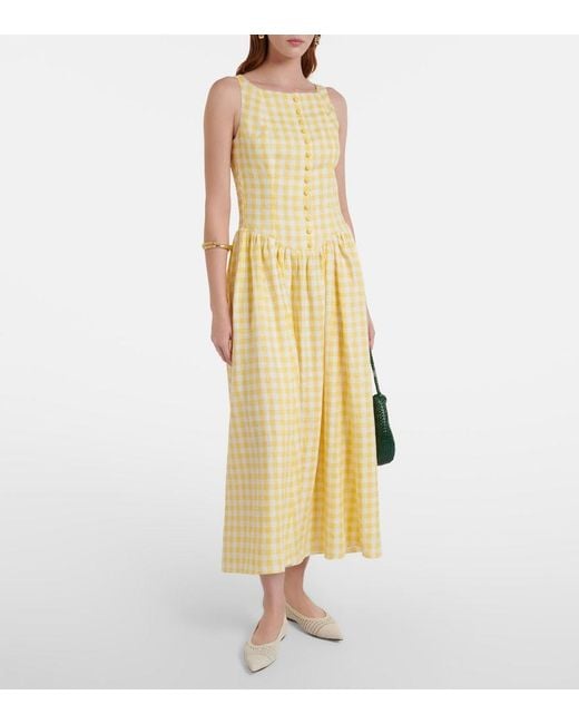 Faithfull The Brand Metallic Fortia Linen Midi Dress