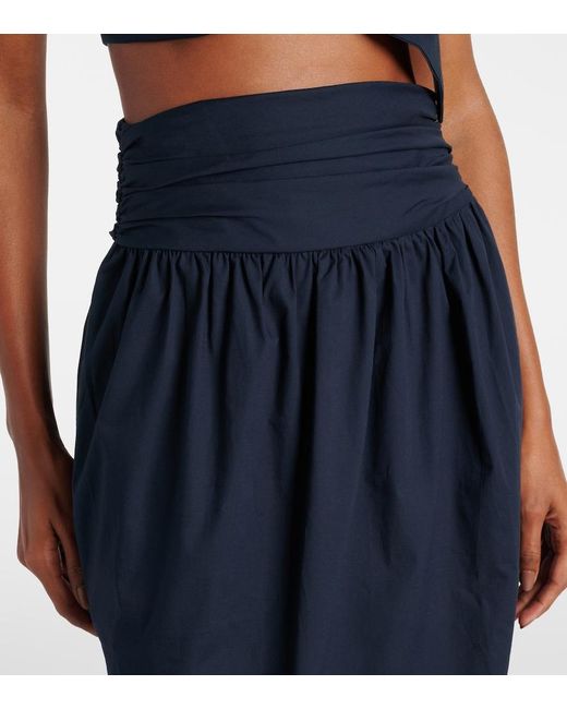 Adriana Degreas Blue Cotton Maxi Skirt