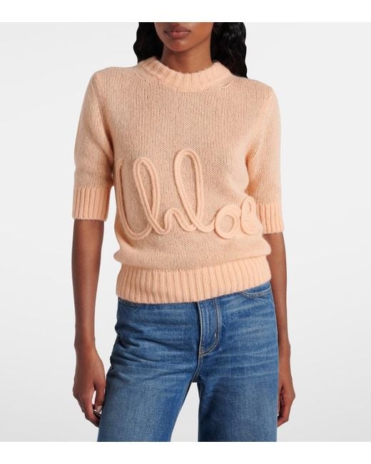 Chloé Natural Logo Alpaca And Silk Sweater