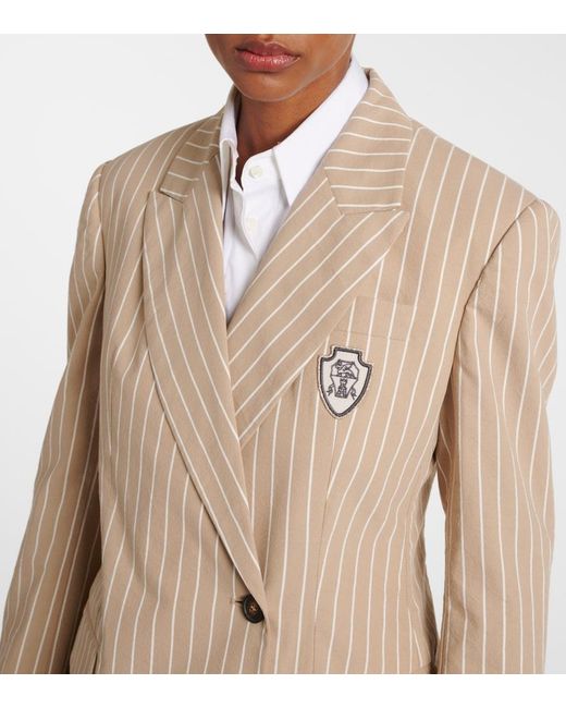 Brunello Cucinelli Natural Cotton And Silk Blazer