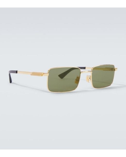Bottega Veneta Green Classic Rectangular Sunglasses for men