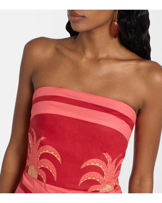 Johanna Ortiz Red Raiz Printed Cotton Minidress