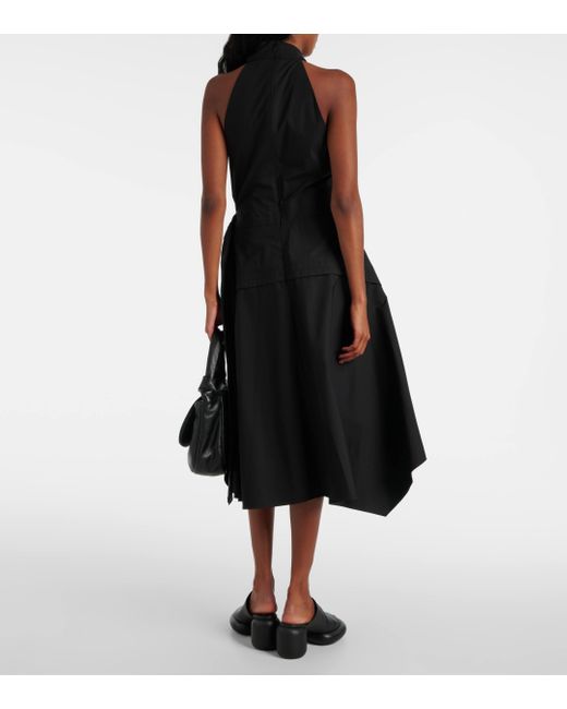 Proenza Schouler Black Yoko Cotton-Blend Poplin Wrap Dress