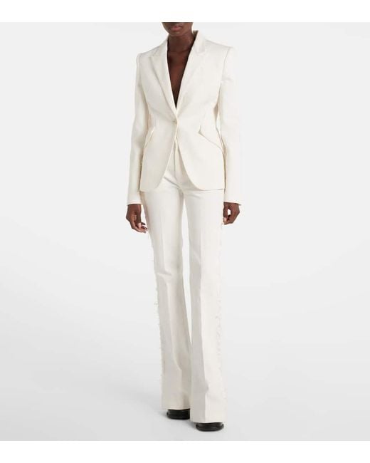 Alexander McQueen White High-Rise Bootcut Jeans