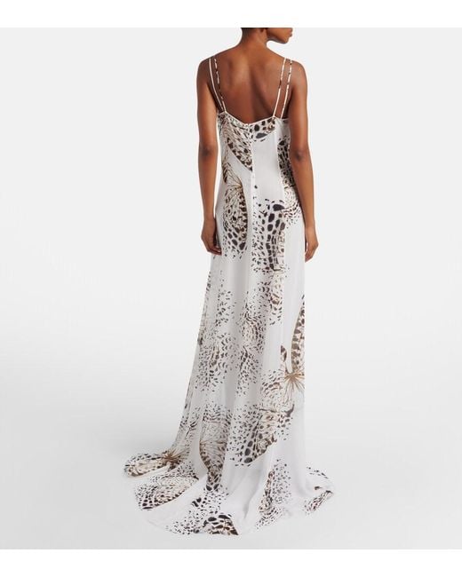 Blumarine White Floral Maxi Dress