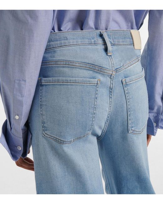 Citizens of Humanity Blue Lyra Cropped Wide-Leg Jeans