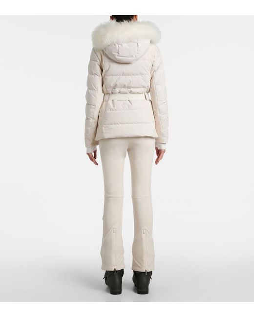 Yves Salomon White Doudoune 58Cm Down Jacket