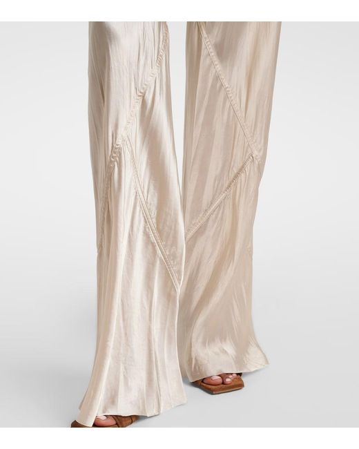 Rick Owens Natural Satin Flared Pants