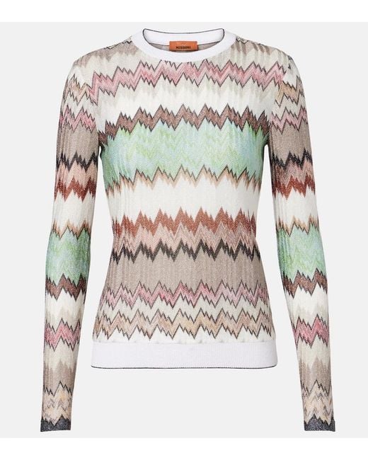 Missoni Gray Zigzag Lame Top