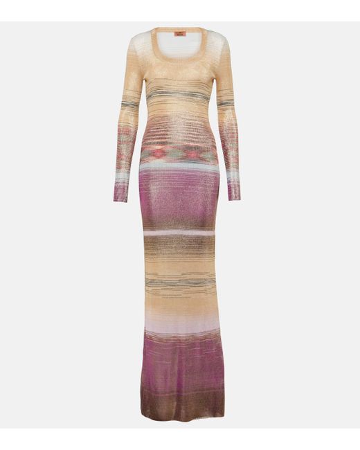 Missoni Red Space-dyed Knit Maxi Dress
