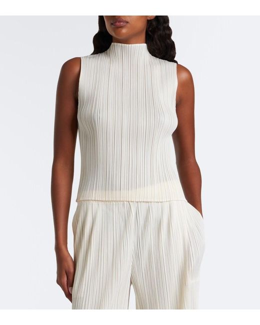 Pleats Please Issey Miyake White Monthly Colors: August Pleated Top
