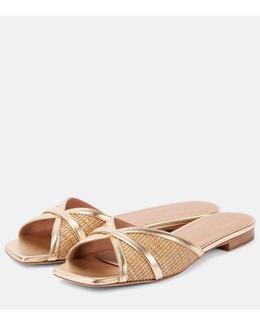 Malone Souliers Brown Perla Raffia Sandals