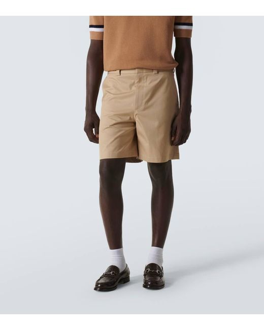 Shorts in twill di cotone di Gucci in Natural da Uomo