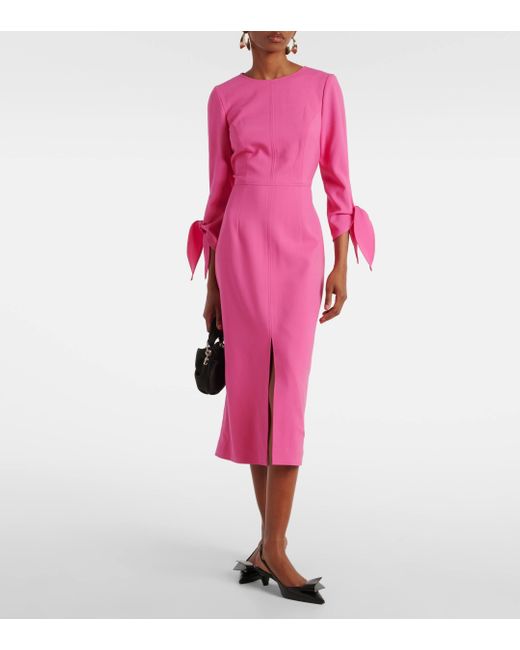 Carolina Herrera Pink Wool-Blend Midi Dress